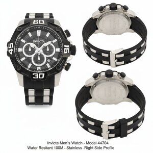 Invicta Men’s Chronograph Watch 44704 – Stainless Steel Japan Movement, 100M Wat